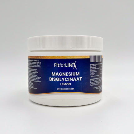 Magnesium bisglycinaat poeder (lemon) - 250 gram (100 doses)