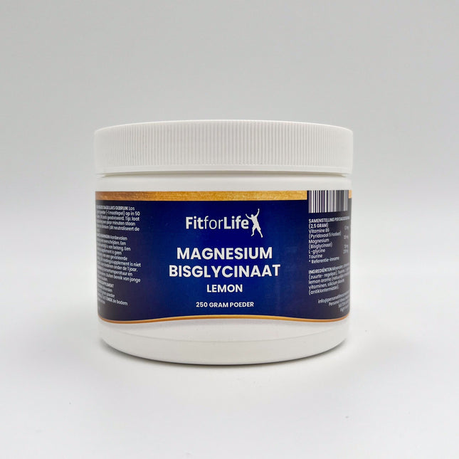 Magnesium bisglycinaat poeder (lemon) - 250 gram (100 doses)