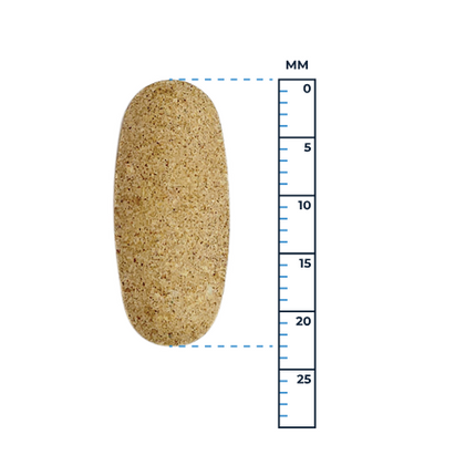 Ovale Mega Multi-tablet naast een maataanduiding